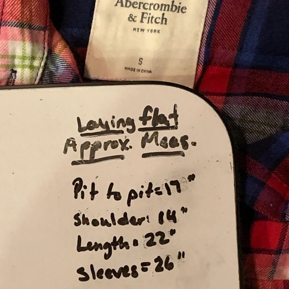 Abercrombie and Fitch Womens Small Long Sleeve Button Up Plaid Shirt Y2k Outdoor - Picture 4 of 6